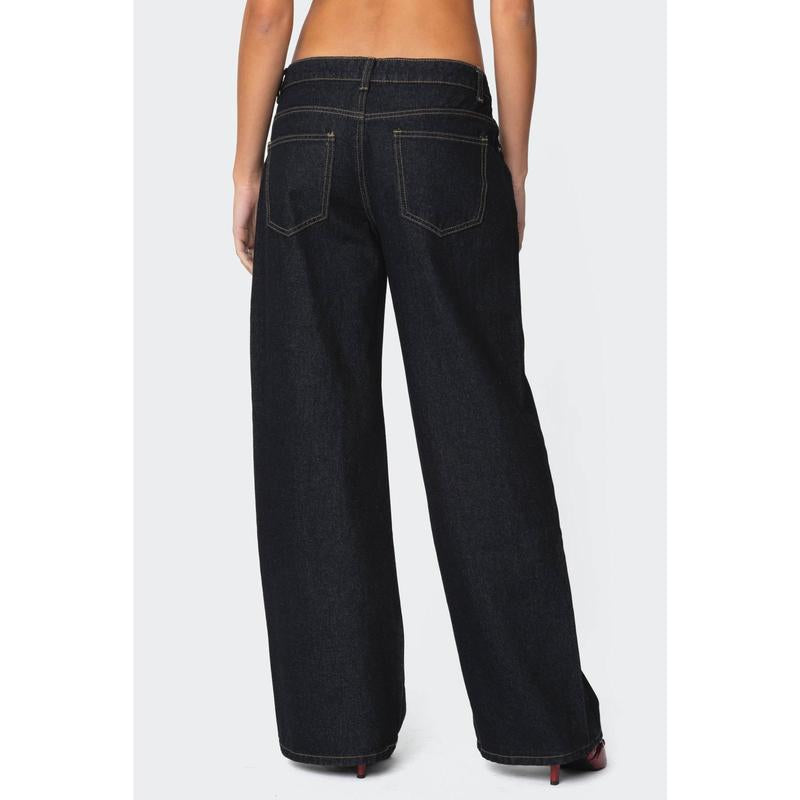 Raelynn Washed Low Rise Baggy Jeans