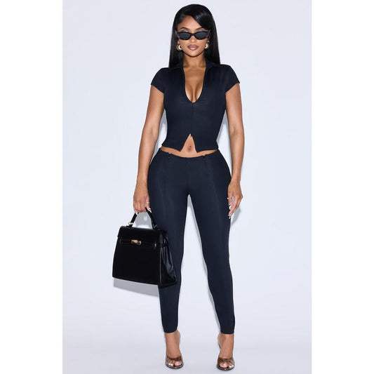 Dixie Double Lined Pant Set - Black