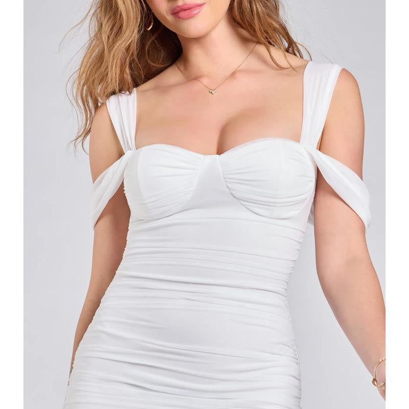 Stylish Soiree Cold Shoulder Midi Dress