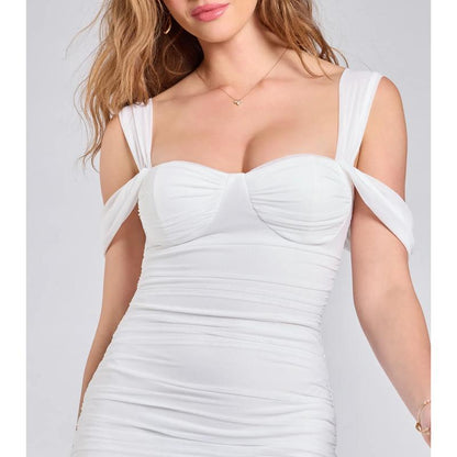 Stylish Soiree Cold Shoulder Midi Dress